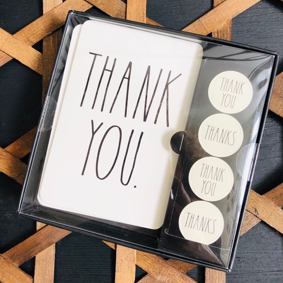 Rae Dunn Other - RAE DUNN•THANK YOU Card + Stickers set